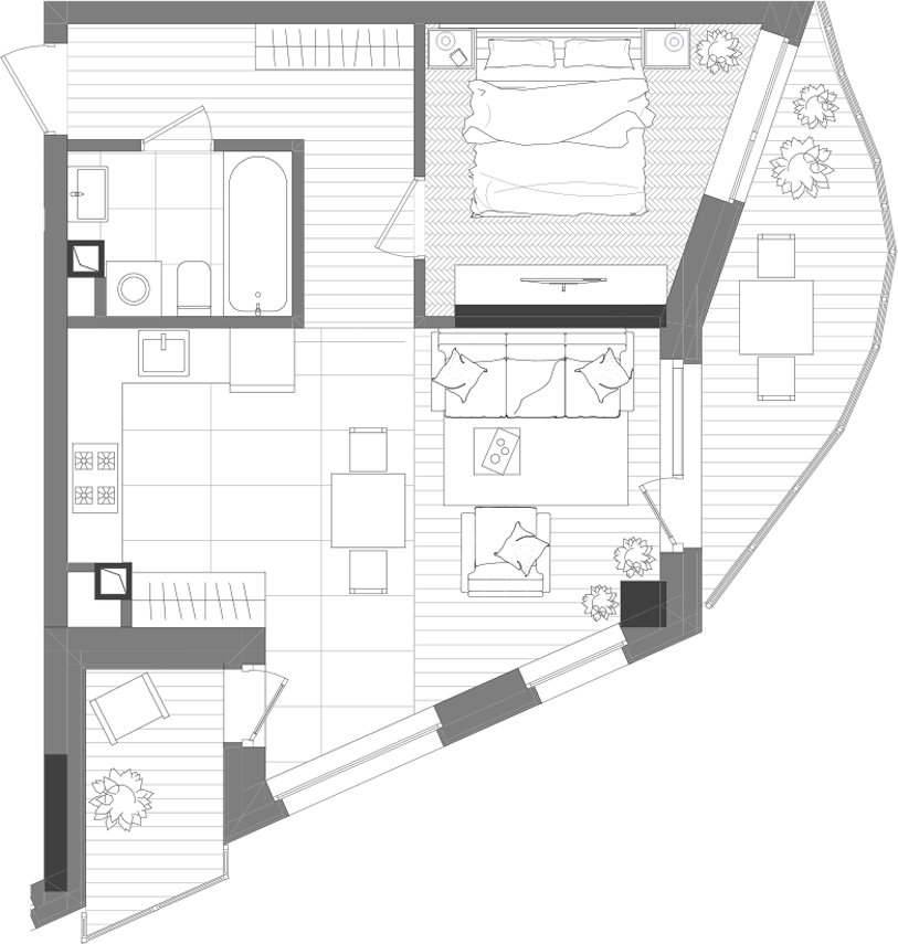 1-кімнатна 48.34 м² в ЖК Creator City від 44 963 грн/м², Київ