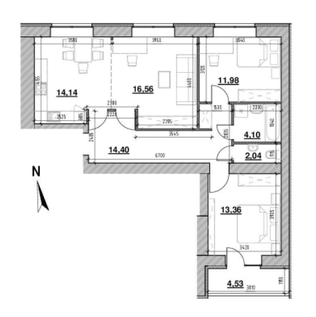 3-комнатная 81.11 м² в ЖК Компаньон от 20 638 грн/м², с. Сокольники