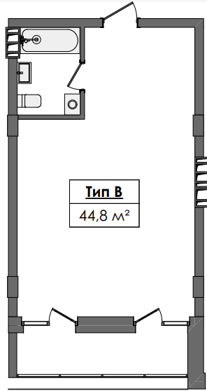 1-комнатная 44.8 м² в ЖК Жовтневый от 40 200 грн/м², Днепр