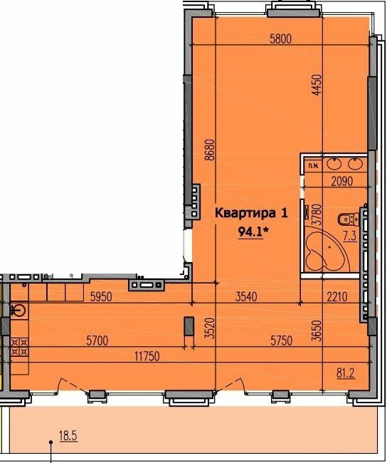 3-кімнатна 94.1 м² в КБ Класік Хол від 39 150 грн/м², Дніпро