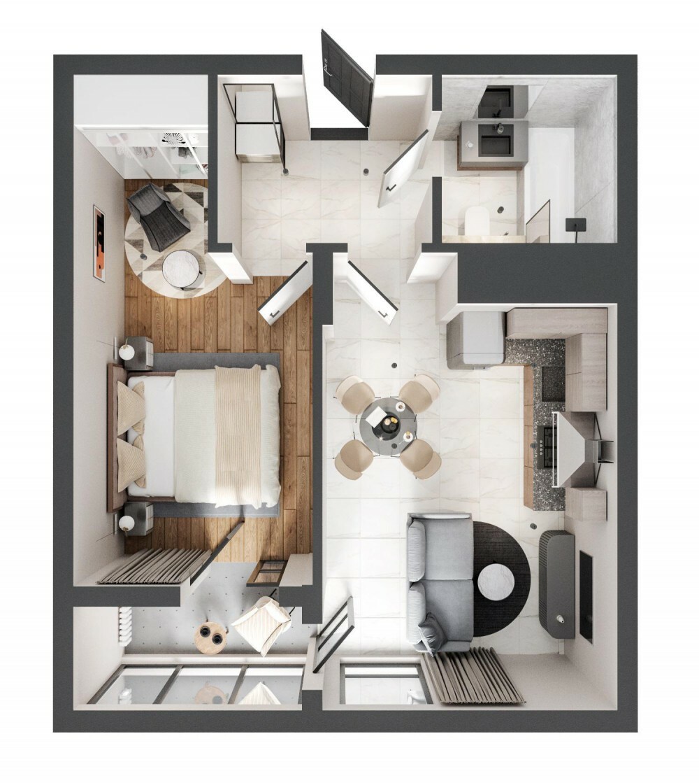 1-комнатная 43.8 м² в ЖК Вишневый Сад от 16 650 грн/м², г. Дрогобыч