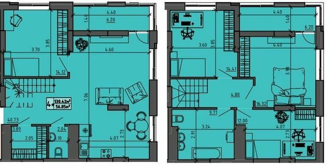 Дворівнева 130.42 м² в ЖК на вул. Винниченко, 8а від 16 800 грн/м², Тернопіль