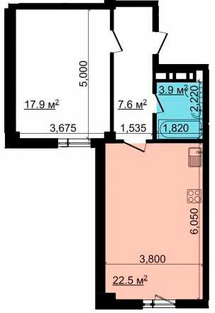 1-кімнатна 51.9 м² в ЖК Криптон від 22 000 грн/м², Харків