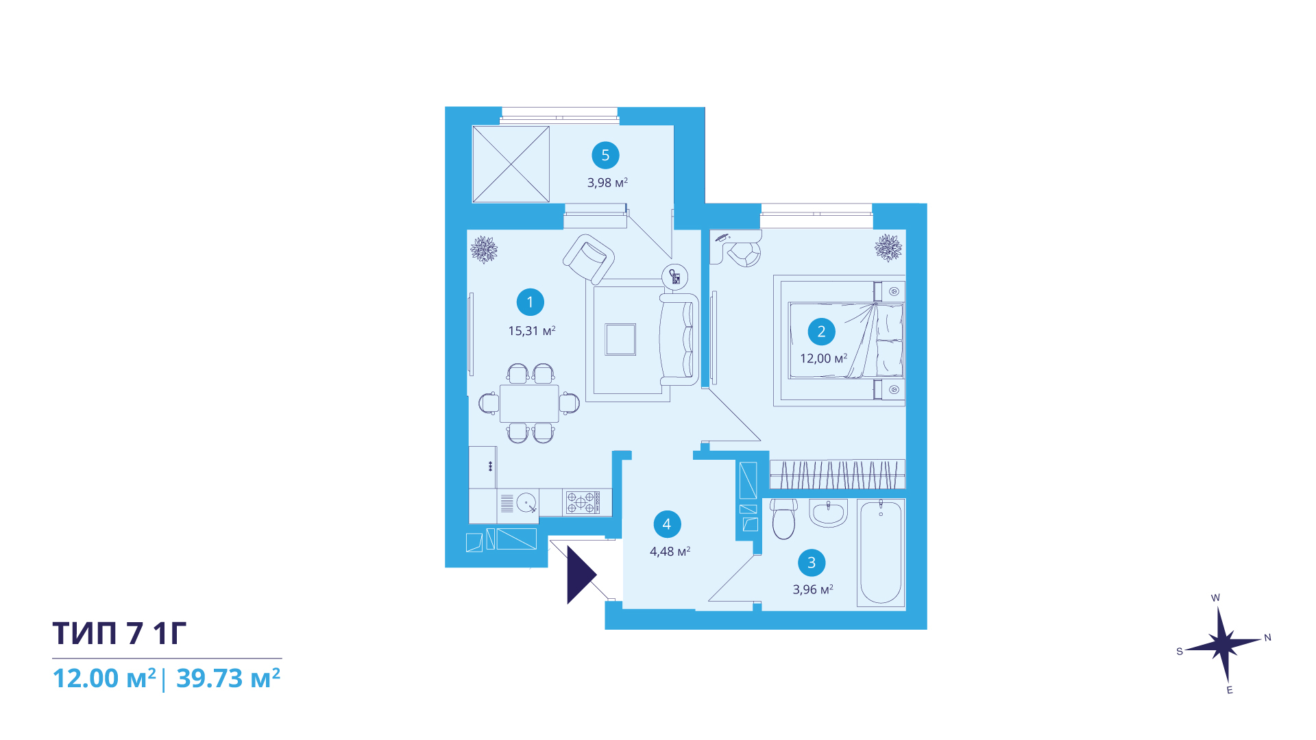 1-кімнатна 39.73 м² в ЖК SKY AVENUE від 37 506 грн/м², Київ