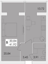 1-комнатная 41.92 м² в ЖК GREEN VILLAGE от 12 200 грн/м², Житомир