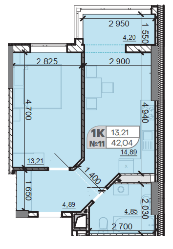 1-кімнатна 42.04 м² в ЖК Акварель-8 від 18 450 грн/м², с. Лиманка