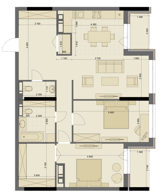 3-комнатная 99.62 м² в ЖК High Hills от 45 450 грн/м², Харьков