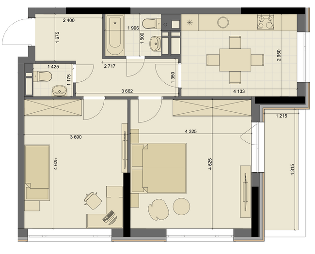 2-комнатная 64.16 м² в ЖК High Hills от 41 050 грн/м², Харьков