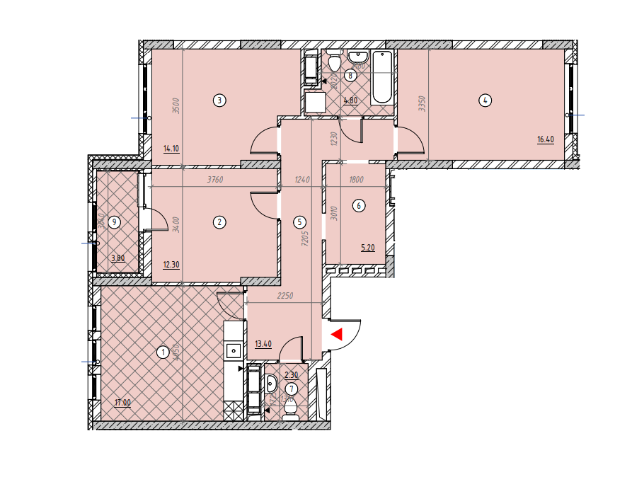 3-кімнатна 89.3 м² в ЖК SKY AVENUE від 30 179 грн/м², Київ