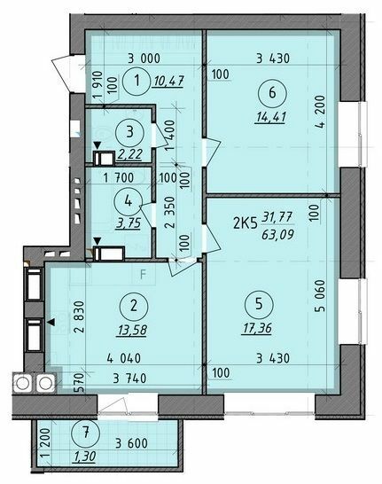 2-кімнатна 63.09 м² в ЖК Французький бульвар від 18 650 грн/м², м. Вишгород
