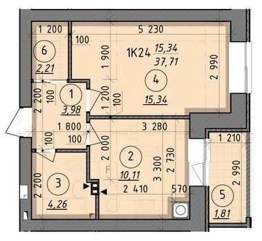 1-комнатная 37.71 м² в ЖК Французский бульвар от 18 650 грн/м², г. Вышгород