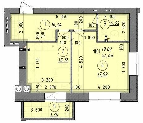 1-комнатная 46.04 м² в ЖК Французский бульвар от 18 650 грн/м², г. Вышгород