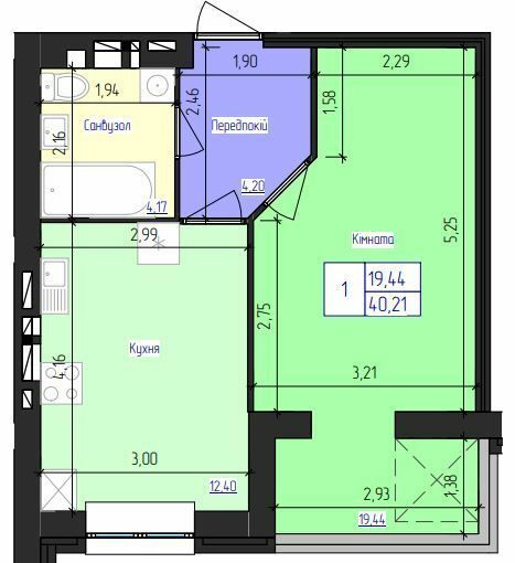 1-комнатная 40.21 м² в ЖК Олимпийский от 15 200 грн/м², Харьков