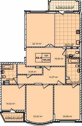 4-комнатная 155.59 м² в ЖК 52 Жемчужина (Pechersk Plaza) от 76 450 грн/м², Киев