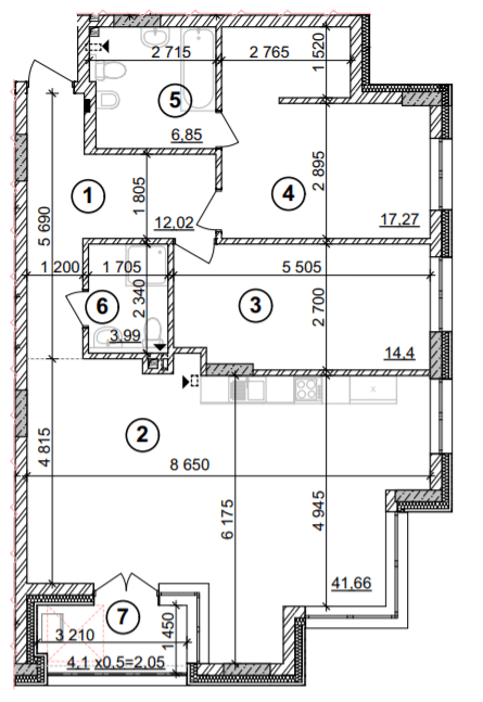 2-кімнатна 98.24 м² в ЖК Crystal Park Tower від 64 000 грн/м², Київ