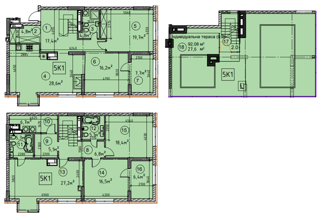 Двухуровневая 150.2 м² в ЖК Greenville Park от 54 600 грн/м², Киев