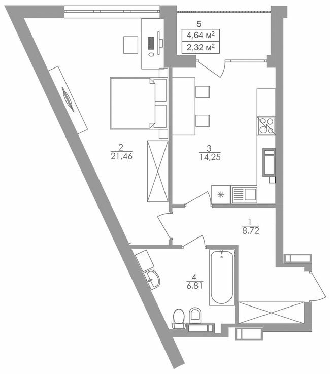 1-кімнатна 53.56 м² в ЖК Greenville на Печерську від 55 500 грн/м², Київ