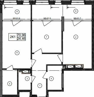2-кімнатна 70.96 м² в ЖК Olympic Park від 28 000 грн/м², Київ