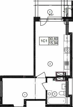 1-кімнатна 30.6 м² в ЖК Olympic Park від 22 000 грн/м², Київ