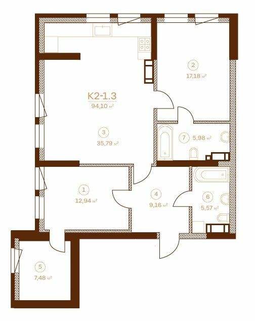 2-кімнатна 94.1 м² в ЖК Stanford від 60 900 грн/м², Київ