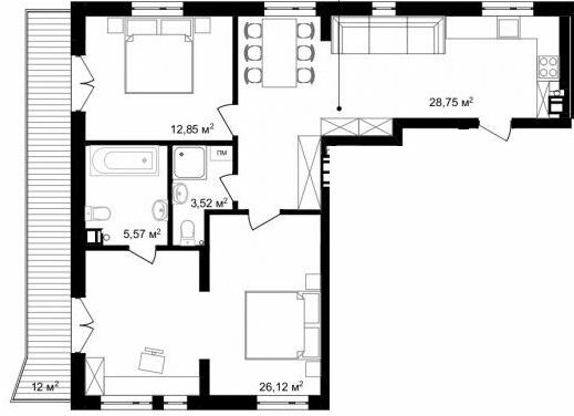2-кімнатна 80.41 м² в ЖК Struetinsky Residence від 84 250 грн/м², Київ