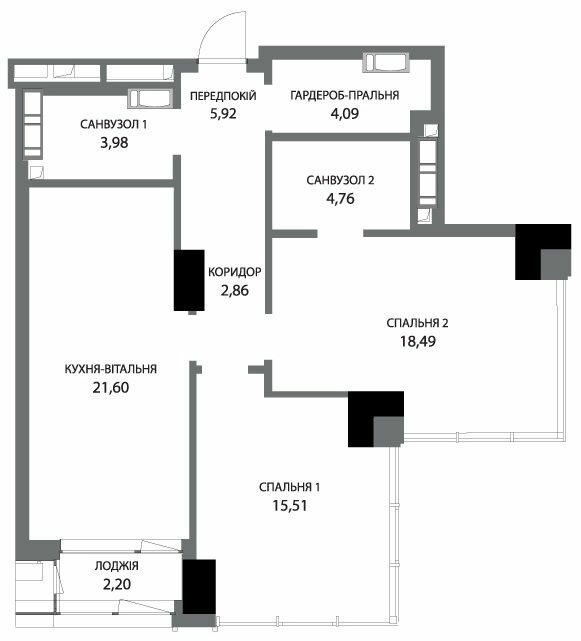 2-кімнатна 80.24 м² в БФК A136 Highlight Tower від 74 922 грн/м², Київ