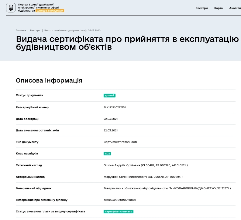 Сертификат о готовности ЖК полностью, ЖК Концепт