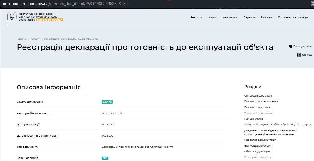 Сертифікат про готовність Дом 5 (ул. Идейная, 15), ЖК Ідея