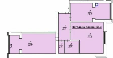 2-комнатная 64.3 м² в ЖК Дмитровский от 15 500 грн/м², с. Дмитровка