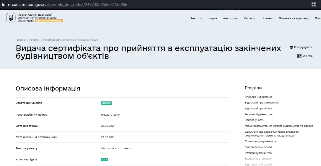 Сертифікат про готовність Очередь 5, Загородная 3, ЖК Молодіжне містечко