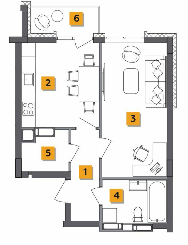 1-кімнатна 42.31 м² в ЖК Basa city від 32 000 грн/м², с. Ходосівка