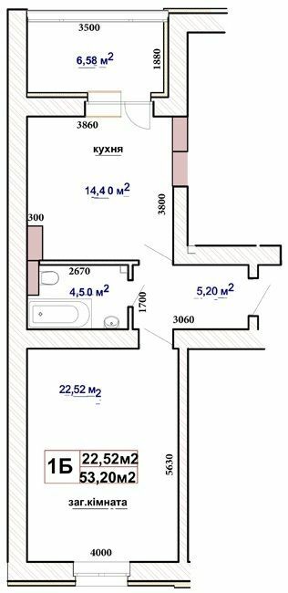 1-кімнатна 53.2 м² в ЖК Чабани 2 від 24 000 грн/м², смт Чабани