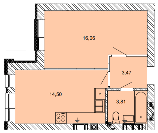 1-кімнатна 37.83 м² в ЖК Найкращий квартал від 28 000 грн/м², м. Ірпінь