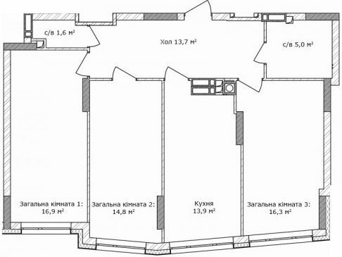 2-кімнатна 82.2 м² в ЖК Синергія 3+ від 19 200 грн/м², м. Ірпінь