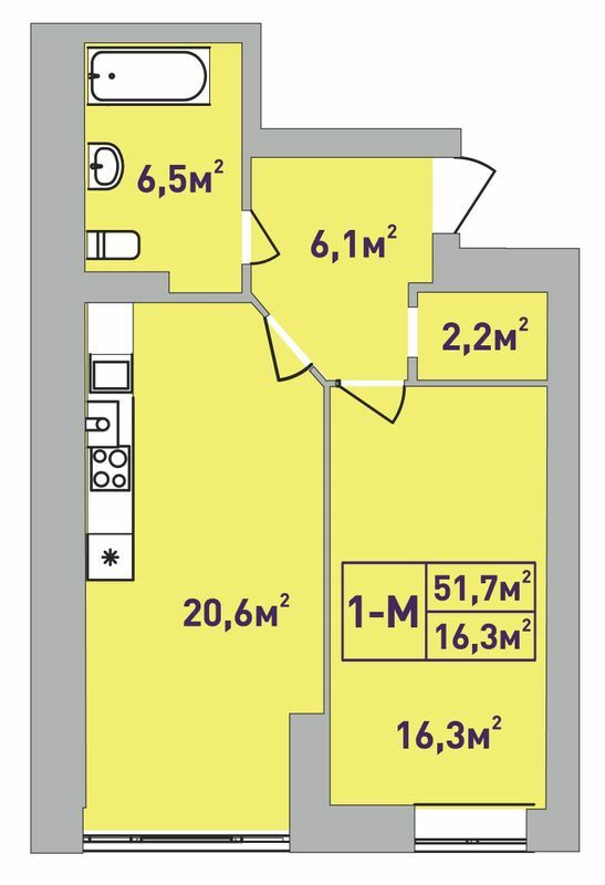 1-кімнатна 51.7 м² в ЖК Центральний-Преміум від 31 650 грн/м², м. Ірпінь