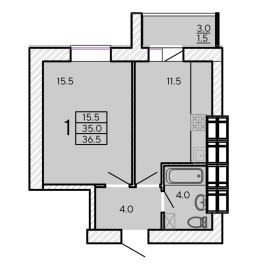 1-кімнатна 36.5 м² в ЖК ZerNova від 21 000 грн/м², Харків