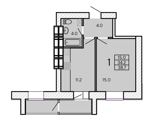 1-кімнатна 38.7 м² в ЖК ZerNova від 24 000 грн/м², Харків