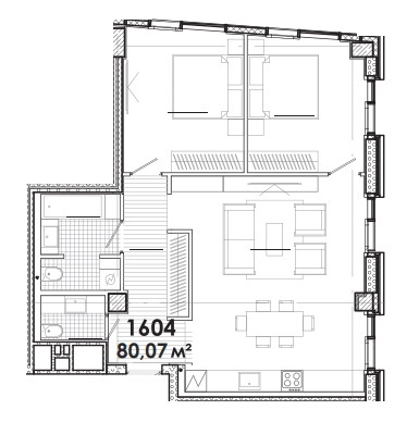 2-комнатная 80.07 м² в МФК Ermolaev Center от 52 150 грн/м², Днепр