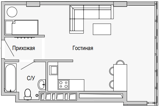 1-комнатная 47.85 м² в Апарт-комплекс Port City от 36 200 грн/м², Днепр