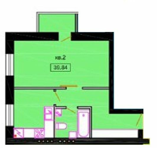 1-комнатная 39.84 м² в КД Уютный дом от 17 650 грн/м², Днепр