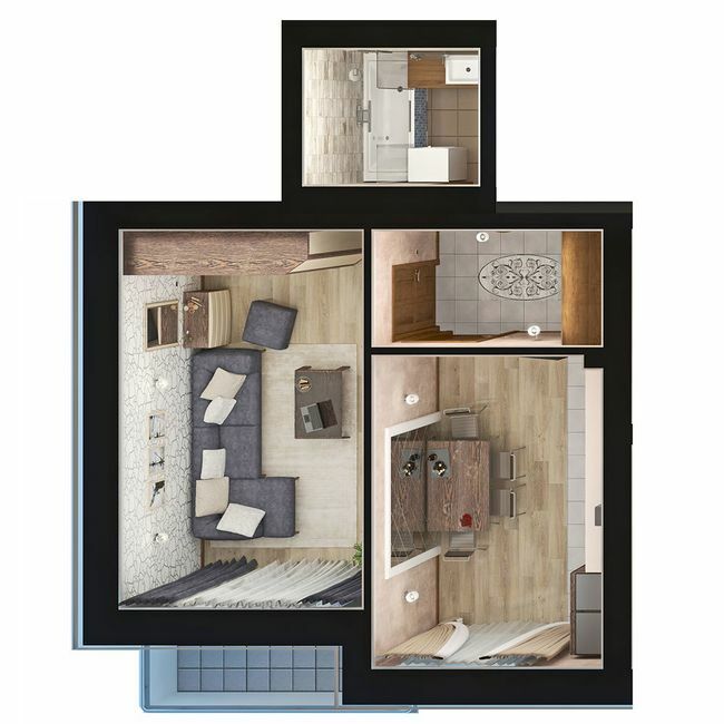 1-кімнатна 39.6 м² в ЖК Парк Фонтанів від 23 300 грн/м², с. Фонтанка