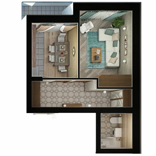 1-кімнатна 42 м² в ЖК Парк Фонтанів від 23 300 грн/м², с. Фонтанка