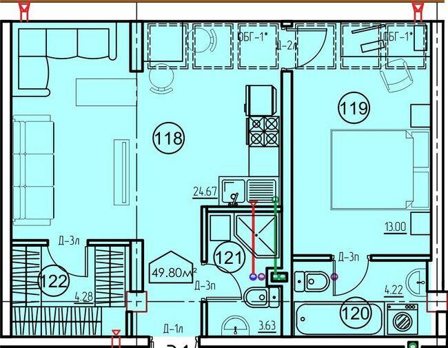1-кімнатна 49.8 м² в ЖК Arcadia Sky від 28 050 грн/м², Одеса