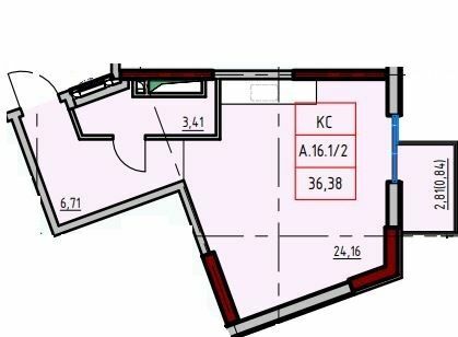 1-кімнатна 36.38 м² в ЖК ITown від 35 500 грн/м², Одеса