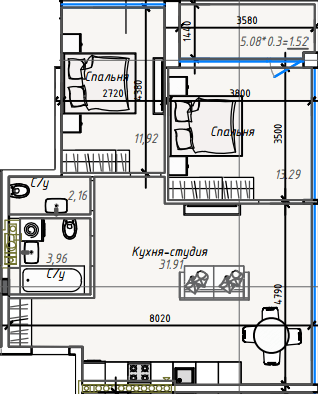 2-кімнатна 64.76 м² в ЖК ITown від 36 550 грн/м², Одеса