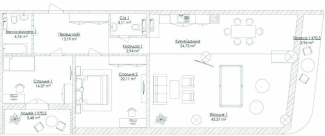 2-комнатная 135.22 м² в ЖК KANDINSKY Odessa Residence от 70 945 грн/м², Одесса