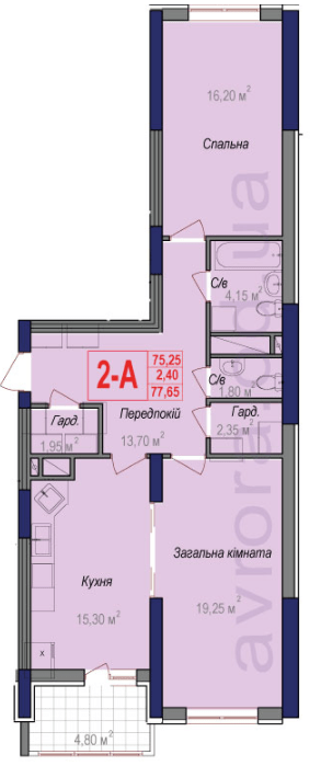 2-кімнатна 77.65 м² в ЖК Аврора від 20 700 грн/м², Одеса