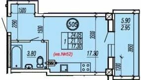 Студія 24.05 м² в ЖК Будинок на Степовій від 19 300 грн/м², Одеса
