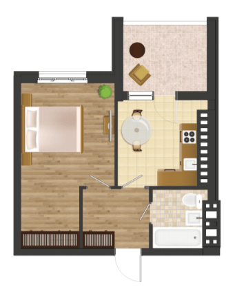 1-кімнатна 43.4 м² в ЖК Золота Ера від 25 150 грн/м², с. Крижанівка