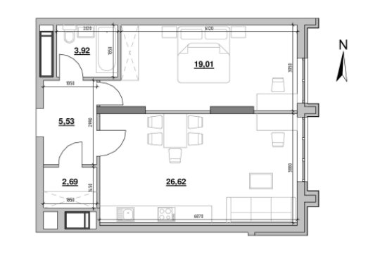 1-кімнатна 57.77 м² в ЖК Nordica Residence від 63 160 грн/м², Київ